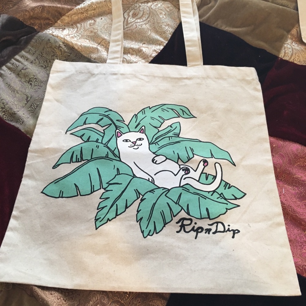 Muslin shopping bags from RIPNDIP LA ;